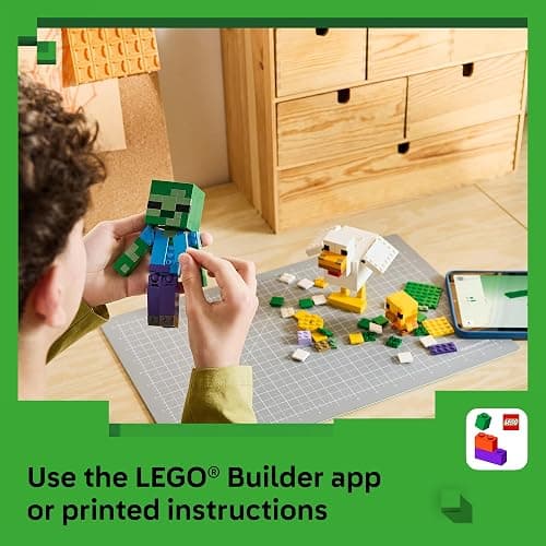 LEGO Minecraft Chicken Jockey 21582 | Building Toys for Boys & Girls, Ages, 9+, Display for Bedroom, 344 pieces, Gift for Birthdays thumbnail 6