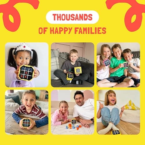 GiiKER Tic Tac Toe Bolt Game, Original 3-in-1 Handheld Games, Portable Travel Games for Car Ride, Toys Gift Idea for Kids and Adults, Stocking Stuffers Birthday Gifts for Boys Girls - Yellow thumbnail 5