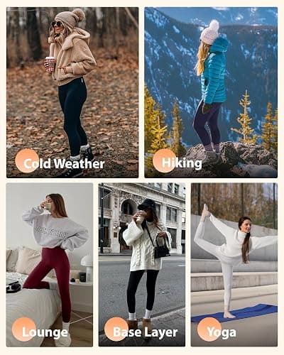 NexiEpoch Fleece Lined Leggings Women - High Waisted Winter Yoga Pants Tummy Control Soft Thermal Warm for Hiking Workout thumbnail 6