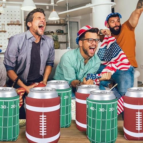 LFZHAN Football Party Decorations,12 Pcs Can Sleeves Neoprene Insulator For Super Bowl Game Day Decorations And Gifts thumbnail 7