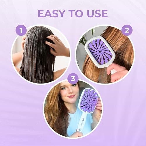 FHI Heat UNbrush Plus — Curly Hair Brush for Gentle & Effective Detangling on Wet or Dry Fragile Hair Types — Detangler Brush w/ 84 UltraFlex Bristles, Ultra-light, Vented, Anti Static Hairbrush thumbnail 8