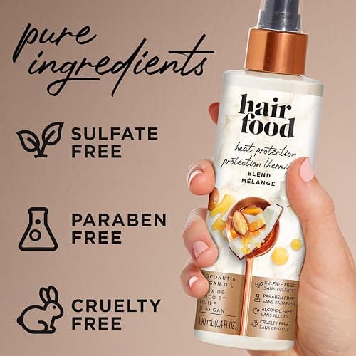 Hair Food Coconut & Argan Oil Heat Protectant Leave-In Spray for All Hair Types, 450°F Heat Protection, Sulfate-Free, Paraben-Free, Dye-Free, Alcohol-Free, Adds Shine, 6.4 Fl Oz thumbnail 6