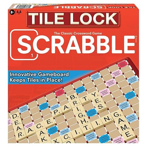 Tile Lock Scrabble by Winning Moves Games USA, Innovative Gameboard Locks Tiles in Place, for 2 to 4 Players, Ages 8 and Up thumbnail 2