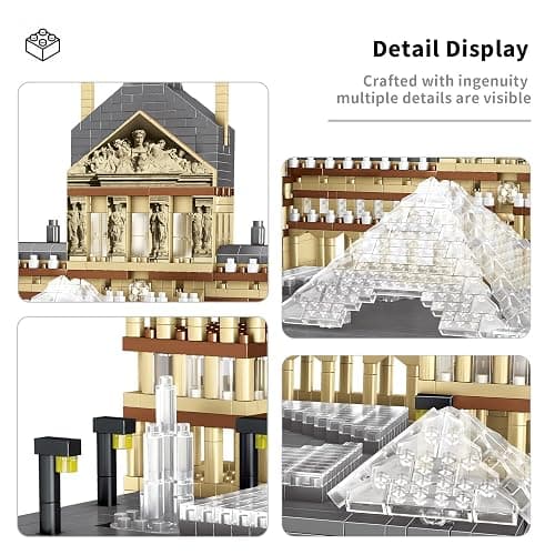 CSNRHG Paris Louvre Museum Model Building Blocks Set Micro Bricks World Famous Architecture Educational Toys for Kids Adults 3377 Piece Birthday thumbnail 4