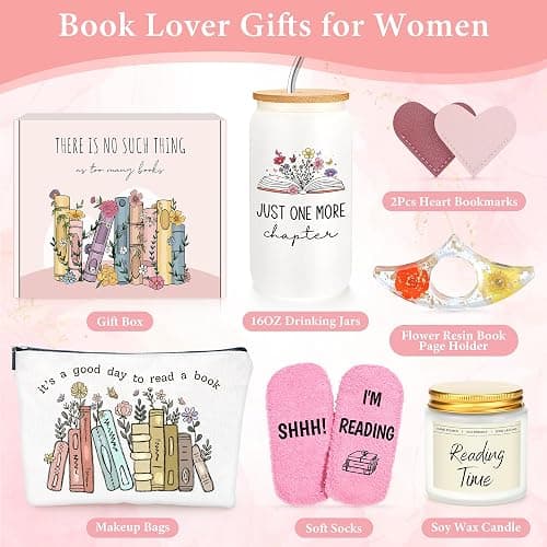 HELORAY Book Lover Gifts for Women Bookish Gifts for Readers Book Accessories for Reading Lovers Bookish Items Themed Presents Librarian Gift for Readers Cool Bookworm Gift for Reading Lovers thumbnail 8