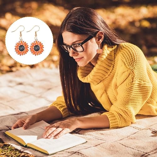 Riceshoot 72 Pairs Holiday Earrings for Women Fall Autumn Halloween Earring Thanksgiving Christmas Earrings Gifts thumbnail 6
