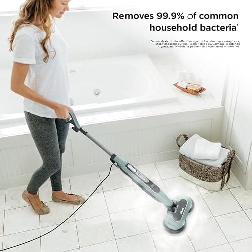 Shark Steam & Scrub Steam Mop, All-in-One Scrubbing and Sanitizing Hard Floor Cleaner, LED Headlights, 4 Dirt Grip Soft Scrub Pads Included, XL Water Tank, Swivel Steering, Hawaiian Grey, S8001 thumbnail 7