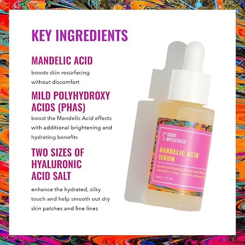 Good Molecules Mandelic Acid Serum - Gentle Face Exfoliator Serum with Ultra Hydrating Hyaluronic Acid - Exfoliating PHAs to Brighten Skin - Skin Care For Face thumbnail 3