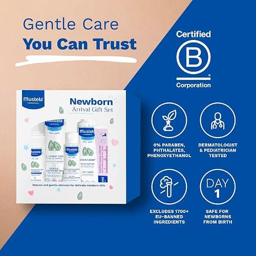 Mustela Newborn Arrival Gift Set - Baby Skincare & Bath Time Essentials - Natural & Plant Based - 5 Items Set thumbnail 6