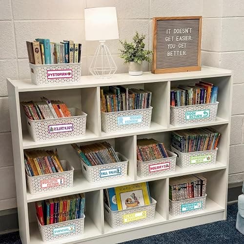 Tinlade 56 Pcs Back to School Classroom Library Labels for School Genre Topic Book Classroom Library Organization Teacher Supplies Cards for Book Bins Bookshelf Reading Corner(Classic) thumbnail 2