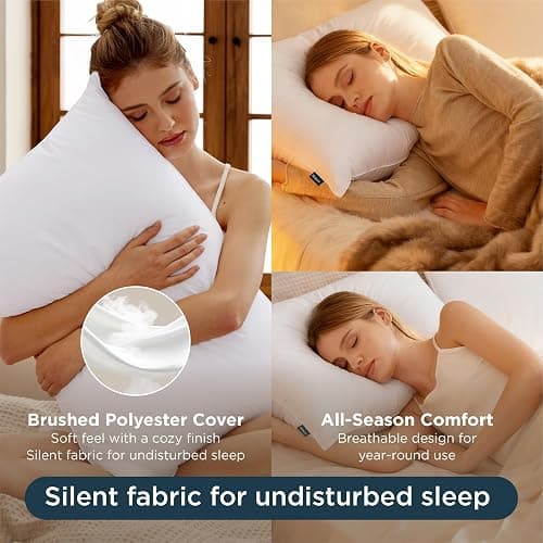 Bedsure King Size Pillows Set of 2 - King Size Bed Pillows 2 Pack for Sleeping, Soft and Supportive, Hotel Quality, Original Down Alternative Filling for Side, Back Sleepers thumbnail 3