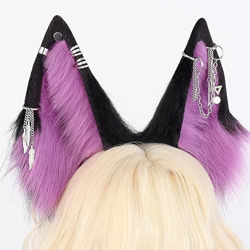 WanwanHut Faux Fur Cat Ears Hairband Soft Plush Animal Ear Headband for Cosplay, Halloween, Party & Daily Wear thumbnail 3