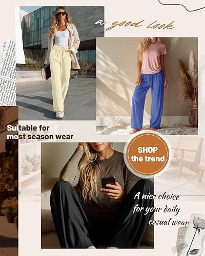 Neer 3 Pack Women's Baggy Sweatpants with Pockets, Wide Leg Yoga Pants Cozy Thick Lounge Pants Drawstring Casual Loose Jogger thumbnail 2