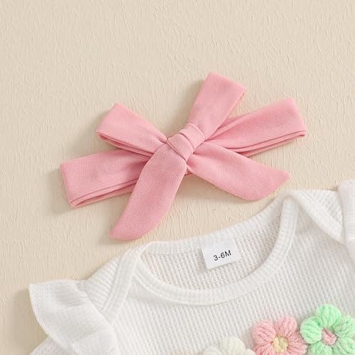 Mubineo Baby Girl Clothes Summer Outfits Cute Flower Romper Ruffle Skirt Shorts Skort Newborn Outfit Bodysuit Sets thumbnail 5