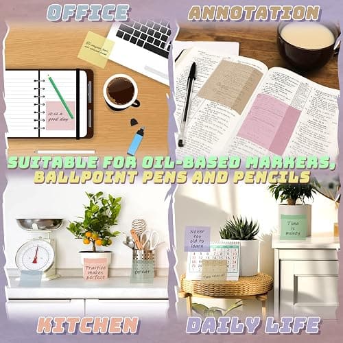 Jetec 500 Sheets Transparent Sticky Notes Bulk 3x3 Pastel See Through Sticky Notes Clear Books Annotation Tabs Self Adhesive Waterproof Translucent Memo Pad for Office Bible(Mixed Color,Vintage) thumbnail 6