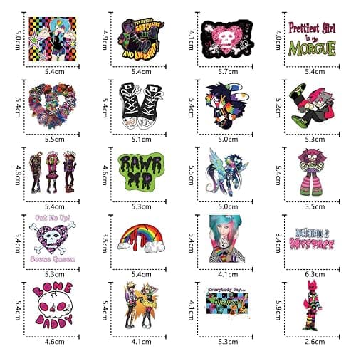 65pcs Scene Stickers Pack, Aesthetic Vinyl Waterproof Cute Cartoon Stickers Bulk for Scrapbook Laptop Luggage Water Bottle Tooth Shaped Graphics Decals for Teens Kids for DIY Decor thumbnail 5