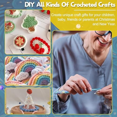 Coopay Warm Crochet Hooks Comfort Grip, Pretty Starry Night Art Handle Crochet Set for Beginners, Longer Aluminum Shaft Crochet Hook Set 2.0mm-6.0mm, Smooth Crochet Needles Set for Crochet Yarn thumbnail 7