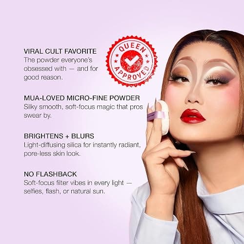 KimChiChic Beauty That WhitePowder Set and Bake Mattifying Setting Powder for Makeup, Extra Fluffy Loose Face Powder Poof, Soft Natural Face Makeup Helps Minimize the Appearance of Fine Lines, White thumbnail 4