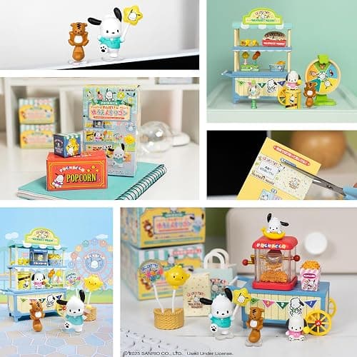 Hamee RE-Ment Blind Box Sanrio - Pochacco Amusement Park Wagon - 8 Pc. | Full Set with Tear-Away Display Background, Cute Blind Box Diorama Miniature Figure Set, Collectible Display Figure thumbnail 8