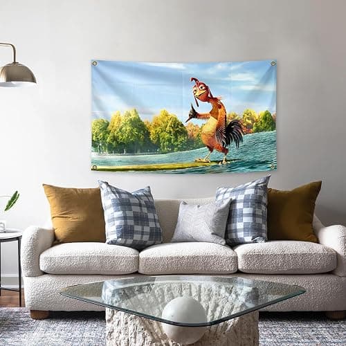 Chicken Flag 3x5 Ft with 4 Brass Grommets for College Dorm Living Room Bedroom Home Office Wall Decor or Outdoor Courtyard Deco (Chicken Flag) thumbnail 5