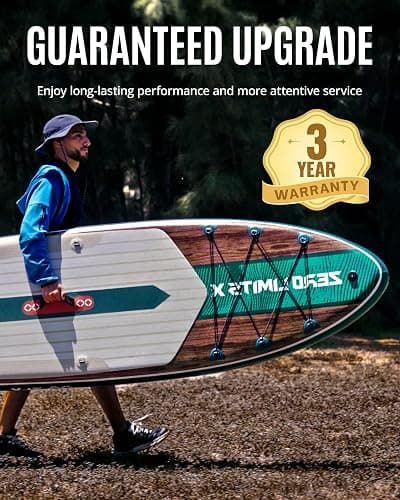 ZLX Inflatable Stand Up Paddle Board, 10'6" SUP Non-Slip Stable Deck Pad, Unique Center Fin, Premium Accessories, Portable Paddleboard for Adults, Beginners, All Skill Levels thumbnail 2