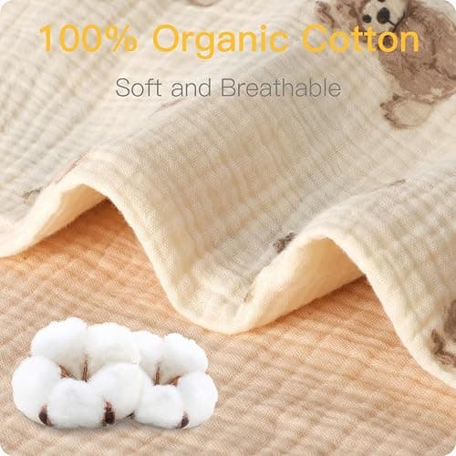 100% Organic Cotton 2 Pack 52x28 Inches Muslin Crib Sheets Fitted Crib Mattress Sheet for Baby Girls & Boys, Soft Boho Neutral Toddler Bed Sheets Fits Well Standard Size Crib Mattress 28x52 Inches thumbnail 8