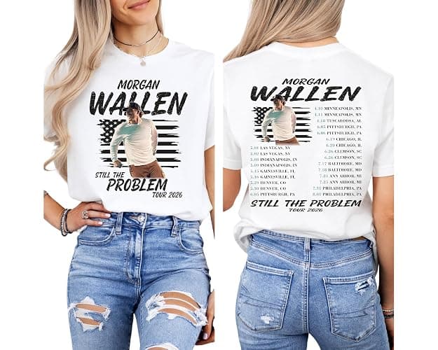 Country Music Tour Style T Shirt Vintage American Flag Print Casual Short Sleeve Concert Tee thumbnail 2