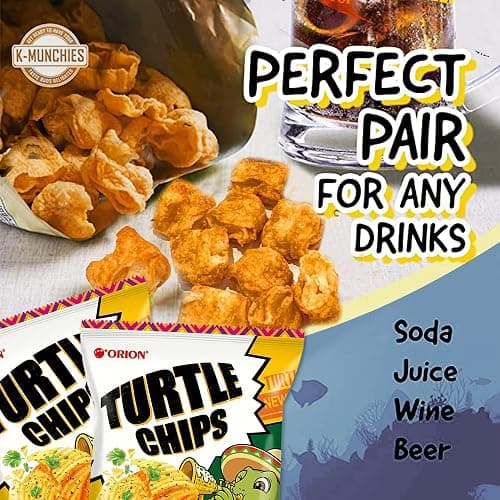 K-Munchies Orion Turtle Chips - Large 3 x 160-gram Mexican Street Corn Flavor Korean Chips - Big Bag Party Size Savory, Tasty, Crispy Korean Corn Snacks - Bite-Sized, On-The-Go Korean Snack for Family thumbnail 4