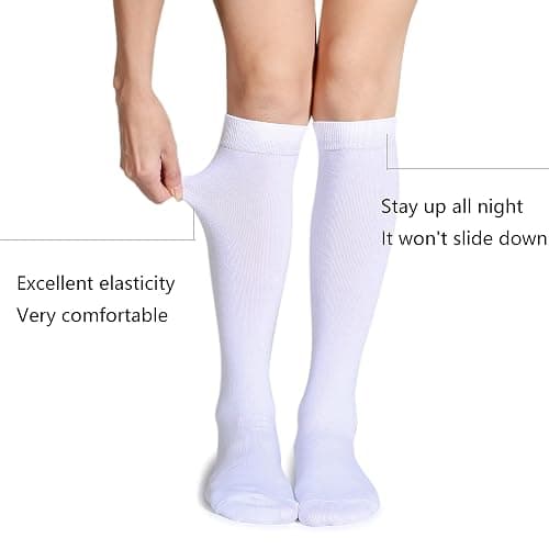 Leotruny 3 Pairs Women's Cotton Opaque Knee High Socks thumbnail 4
