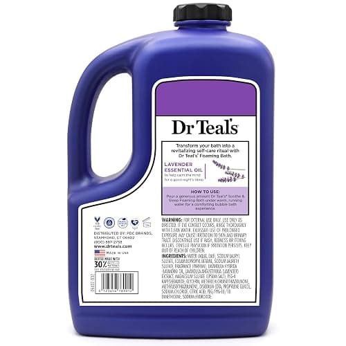 Dr Teal's Foaming Bath with Pure Epsom Salt, Soothe & Sleep with Lavender, 62.5 fl oz thumbnail 8