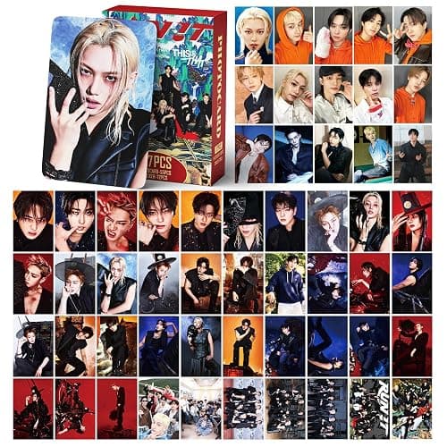 PYAJUU Stray Kids RUN IT Album Photocards 127 PCS KPOP Straykids THIS AND THAT Photo Card Set SKZ Merch Boys and Girls Greeting Card Set 55 PCS Photocard and 72 PCS Stickers thumbnail 4