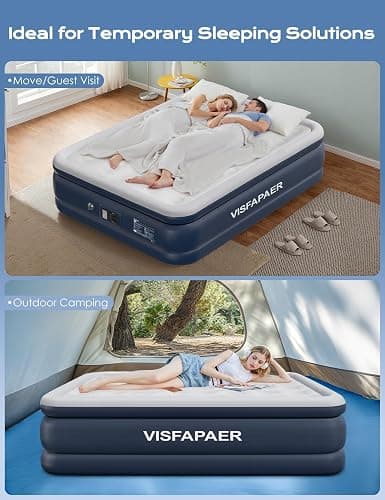 Twin Air Mattress with Built in Pump Raised, 18'' High Inflatable Mattress Electric Blow Up Mattress Fast Blow Up Bed Tall Comfortable Airbed for Camping, Home Guests, Travel w/ Storage Bag 550Lbs Max thumbnail 7