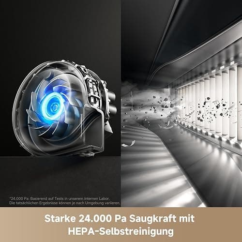 Mova V50 Ultra Complete Saugroboter mit Wischfunktion 24.000 Pa, 6cm Hindernisüberwindung, Liftable Navigation+RGB AI+LED, 80℃ Heißwasserwäsche & 63℃ Selbsttrocknung, DuoSolution System, Tricut Bürste thumbnail 4