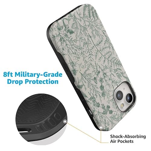 Casely iPhone 14 Case | Sage Garden | Green Floral | Compatible with MagSafe | Bold Protective Design thumbnail 4