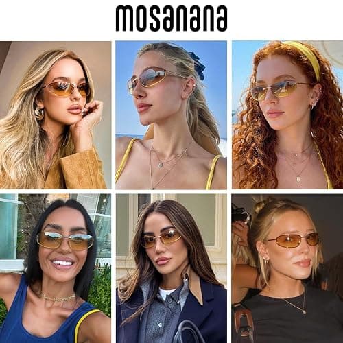 mosanana Trendy Y2K Sunglasses for Women Cool Retro Metal Style MS52584 thumbnail 3