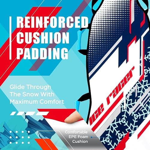 Sunlite Sports 45” Snow Sled – Foldable or Foam Style Toboggan for Kids & Adults, Reinforced Bottom, Durable Stitching & Ergonomic Handles – Lightweight & Portable Winter Sled thumbnail 3