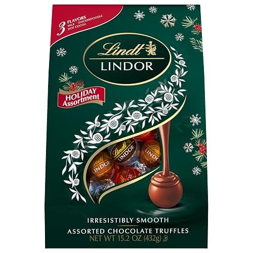 Lindt LINDOR Holiday Assorted Chocolate Candy Truffles with Smooth, Melting Truffle Center, 15.2 oz. Bag thumbnail 7