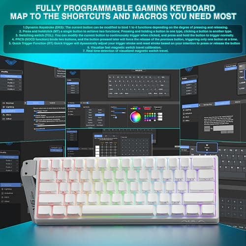 Aula WIN60 HE - 60% Mechanical Gaming Keyboard Wired, Hall Effect Magnetic Switch Hot Swappable, Adjustable Actuation RT Mode, 8000 Hz Polling Rate, RGB Keyboard 60 Percent Compact Design for PC thumbnail 8