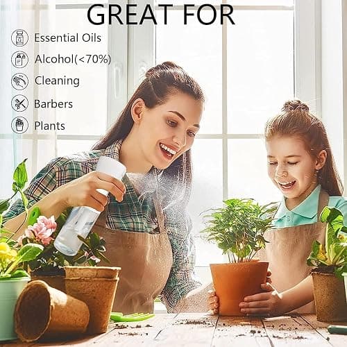 Spray Bottle for Hair 300ml/10.15oz, 2pcs Continuous Spray Bottle Empty Fine Mist Spray Bottles, Leak-Proof Clear Water Mister Spray Bottle for Hair Styling, Plants, Cleaning (2pcs 300ml, White) thumbnail 6
