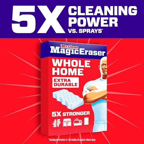 Mr. Clean Magic Eraser, All Purpose Cleaner, Cleaning Scrubber, Wall, Sneaker, Kitchen, Bathroom, Shower Cleaning Supplies, Melamine Pads, Whole Home Extra Durable, 12ct thumbnail 2
