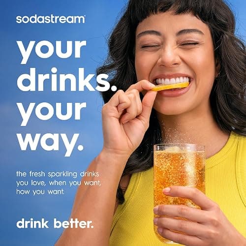SodaStream TERRA Sparkling Water Maker, Value Bundle, CQC CO2 System, Includes 2 Quick Connect 60L CO2 Cylinders, 3 Dishwasher Safe BPA Free Bottles, 2 bubly Drops, Make your own Pepsi, White thumbnail 11
