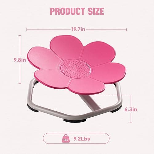 ROBUD Kids Sensory Swivel Chair, Kids Swivel Chair | with Non-Slip Design, Training Body Coordination, Flower Shape Wobble Chair, No Assembly, Pink thumbnail 3