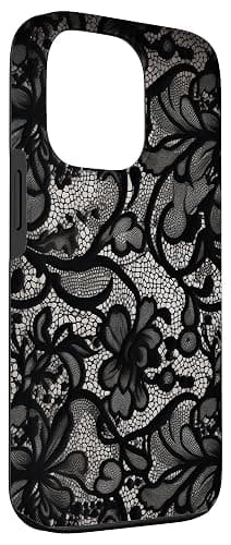 Motivo vintage pizzo nero Custodia per iPhone 13 Pro thumbnail 3