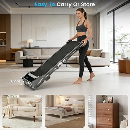 Walking Pad Treadmill for Home - Under Desk Walking and Running with Remote Control Portable Electric Machine Adjustable Slim Compact with 0.6-4.0MPH Modes Max up 265 Lbs for Home Office thumbnail 6