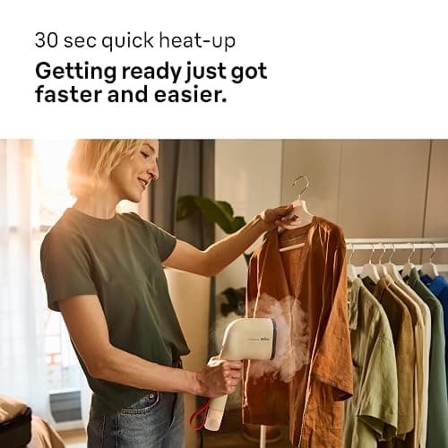 Braun QuickStyle 3 GS3012BG, kompakter und leichter Steamer, Dampfglätter mit schneller Aufheizung, Dampf 20 g/min, abnehmbarer 70 ml Tank, hitzebeständige Tasche, 1100W, Beige thumbnail 6