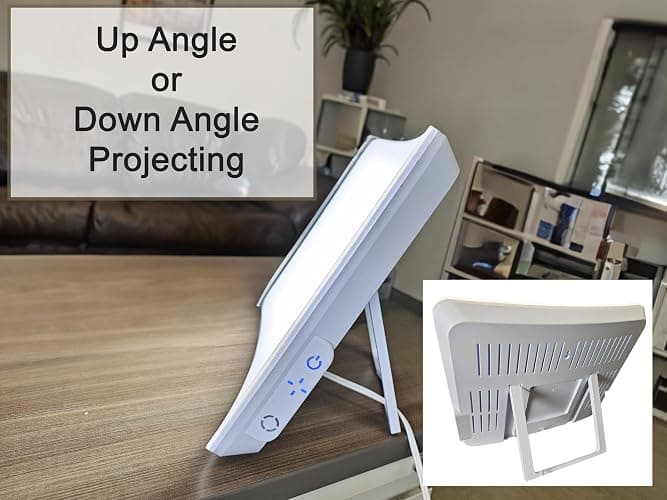 Carex Day-Light Elite Bright Sunlight Therapy Lamp, 10000 LUX Therapy Lamp at 12 Inches, LED Bright White Light with Adjustable Height and Brightness Levels for Mood, White thumbnail 7