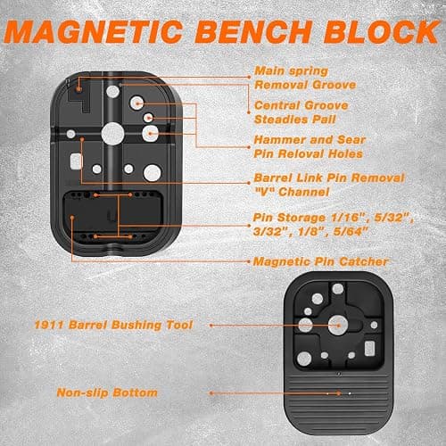 BESTNULE 25pc Punch Set and Hammer, Roll Pin Punch Set with Bench Block | Complete Punch Set, Enhanced Magnetic Bench Block, 4 Replaceable Hammer Faces, Heat-Treated 40#Cr Steel, Compact Case thumbnail 4