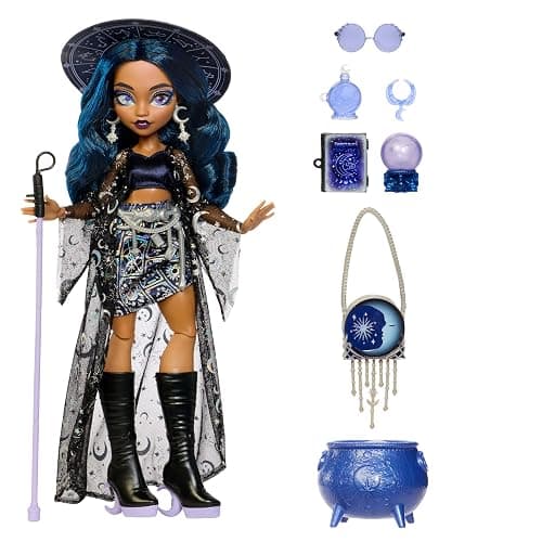 ​Monster High Doll, Moonspell Magic by Monster High Claire de Luna | Clairvoyant Witch in Blue Clothes with Cauldron Surprise & Accessories like Crystal Ball, Hat & Spellbook, JMB89 thumbnail 5
