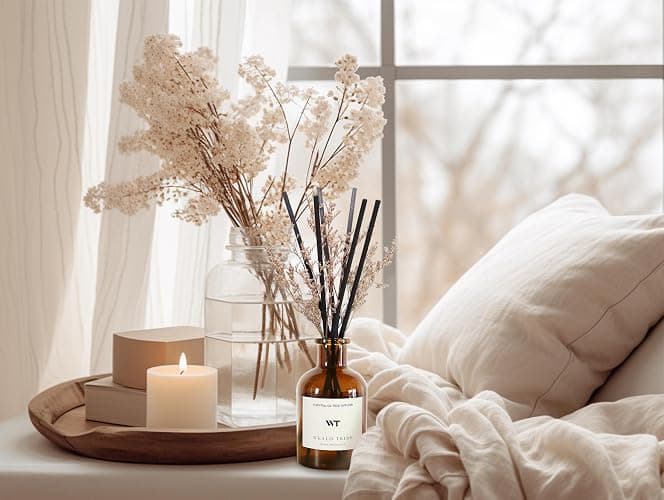 WEALD TRIBE Flower Reed Diffuser Set Vanilla Cinnamon Scent for Bathroom Air Fresheners | 4.0 fl oz Essential Oils with Sticks Home Fragrance Defusers | House Bedroom Office Shelf Decor & Gift - Floral - Vanilla Cinnamon thumbnail 4
