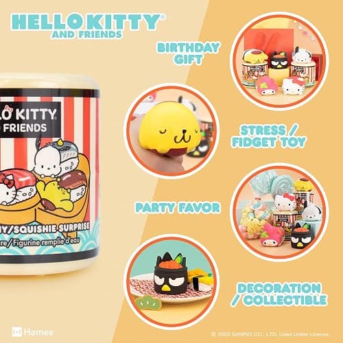 Hamee Sanrio Hello Kitty and Friends Cute Water Filled Surprise Capsule Squishy Toy [Sushi] [Birthday Gift Bag, Party Favor, Gift Basket Filler, Stress Relief Toy] – 1 Pc. (Mystery – Blind Capsule) thumbnail 4